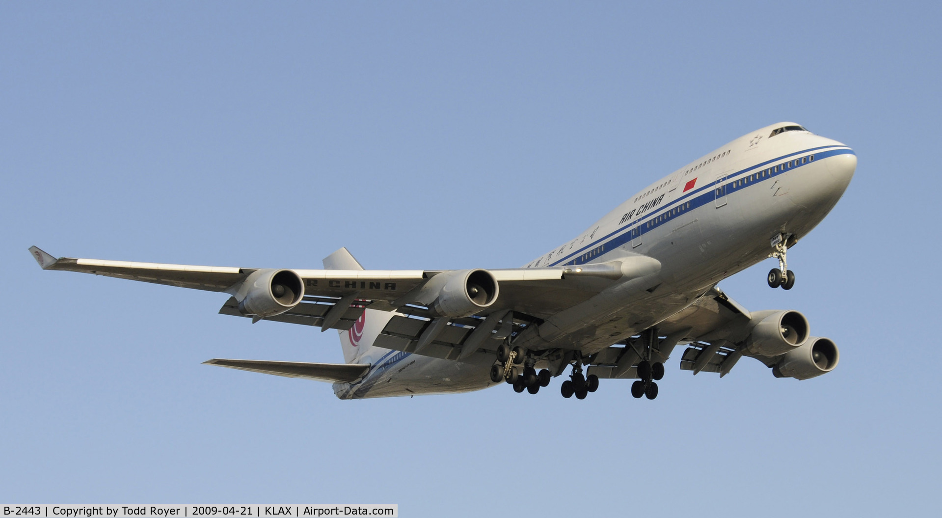 B-2443, Boeing 747-4J6 C/N 25881, Landing 24R at LAX