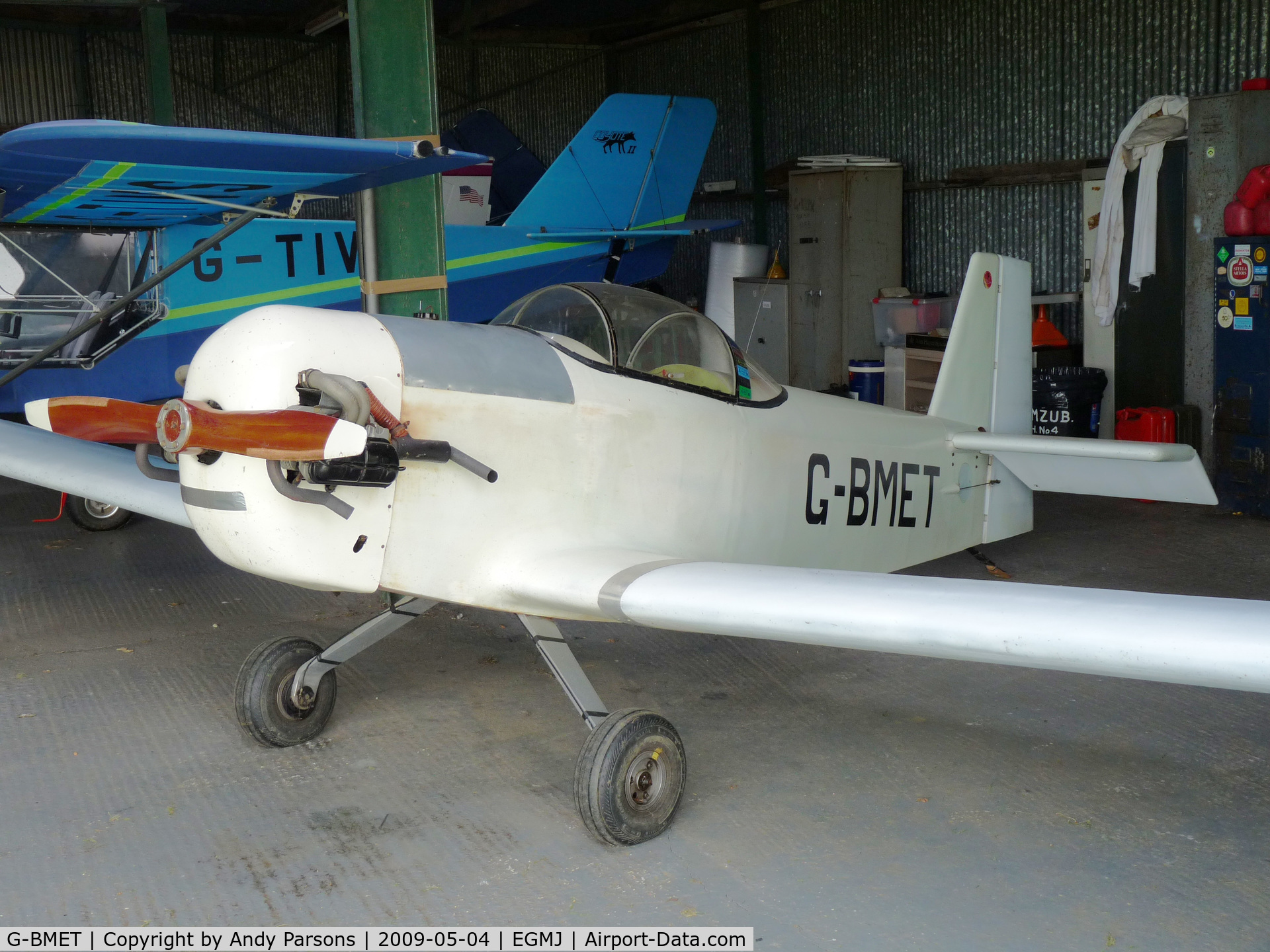 G-BMET, 1988 Taylor Monoplane C/N PFA 1465, Hangered at Little Gransden