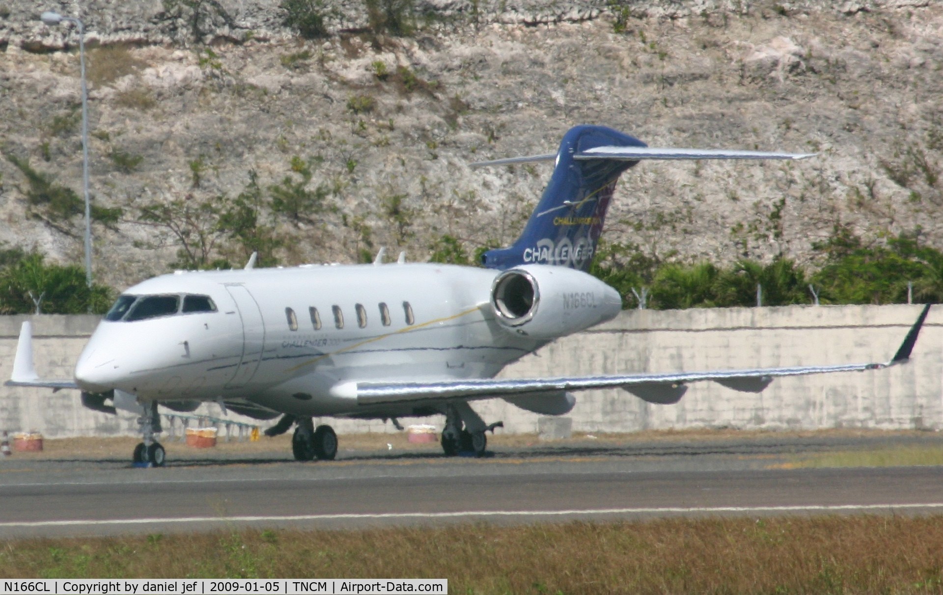 N166CL, 2007 Bombardier Challenger 300 (BD-100-1A10) C/N 20166, park at the cargo ramp