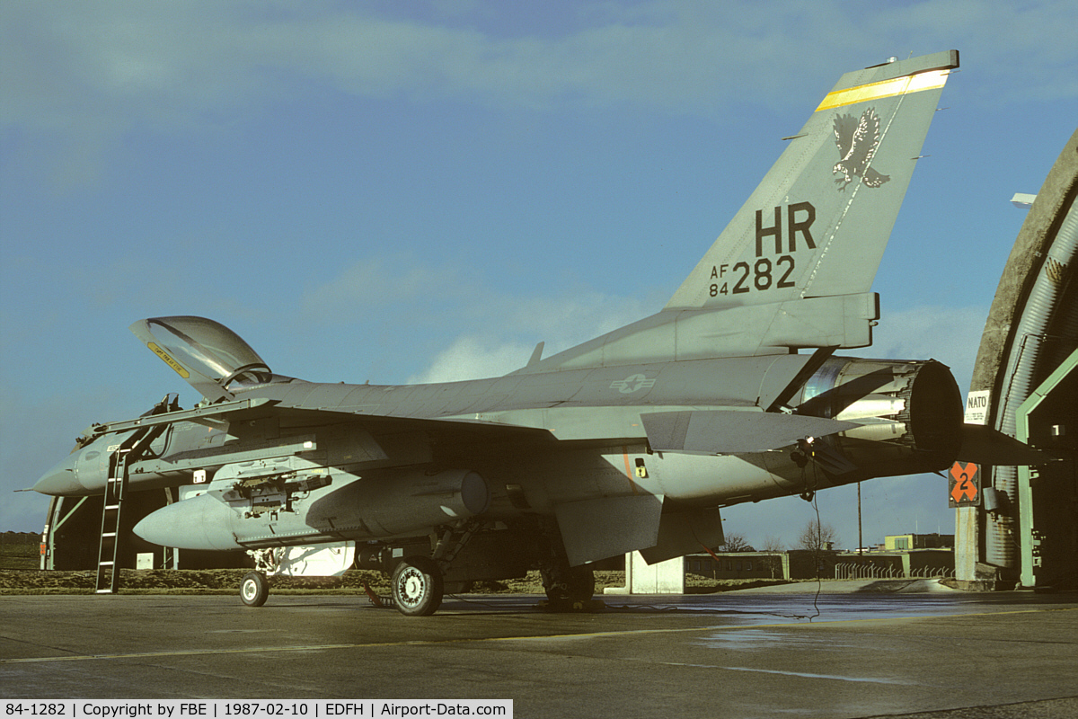 84-1282, 1984 General Dynamics F-16C Fighting Falcon C/N 5C-119, quiet february scene at Hahn
