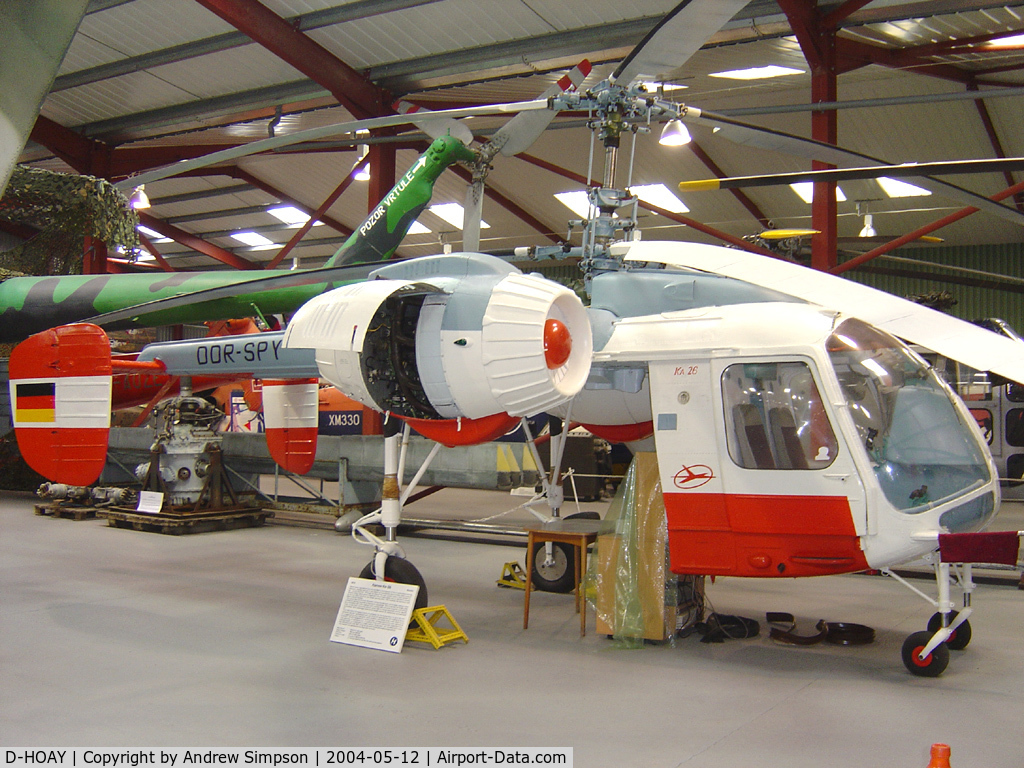 D-HOAY, 1973 Kamov Ka-26 Hoodlum C/N 7001309, At Weston Super-mare Helicopter Museum.