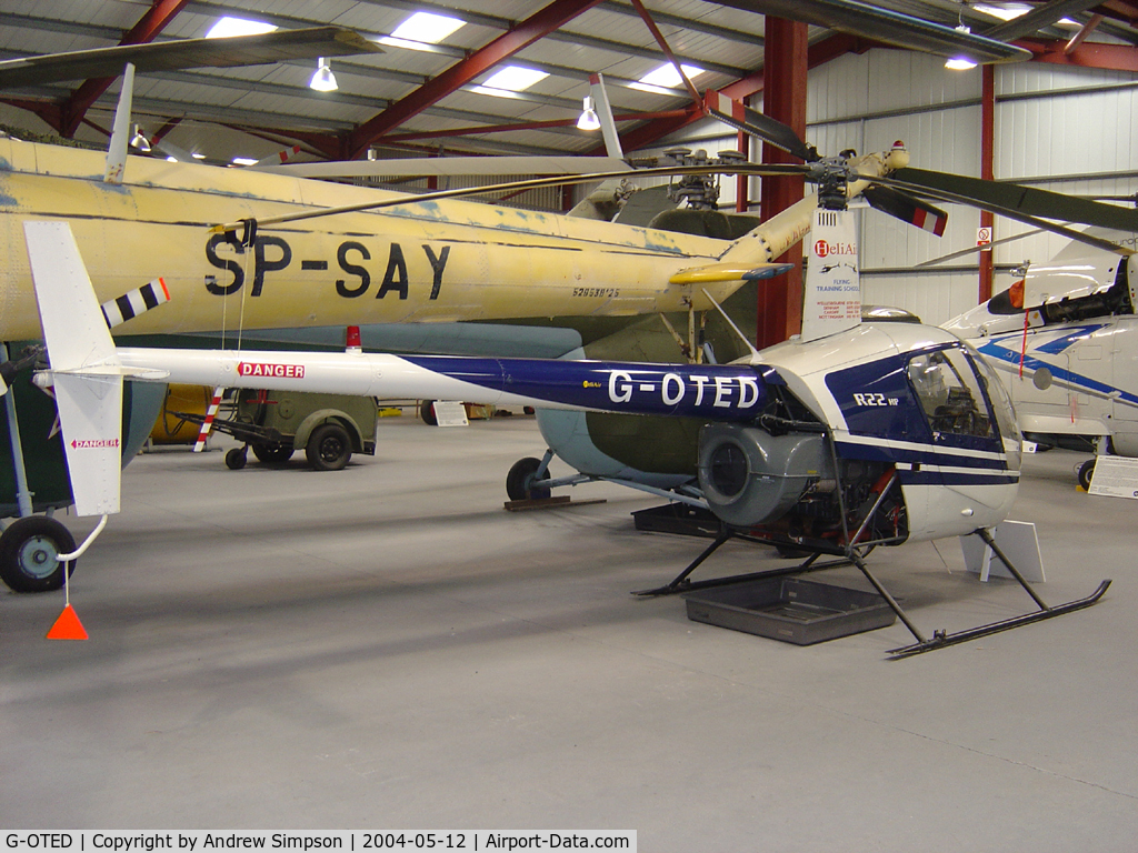 G-OTED, 1981 Robinson R22 C/N 0209, At Weston Super-mare Helicopter Museum.