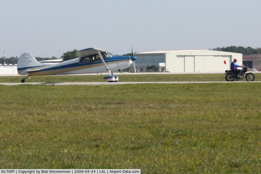 N170PY, 1951 Cessna 170A C/N 19949, Departing Sun N Fun 2009 - Lakeland, Florida
