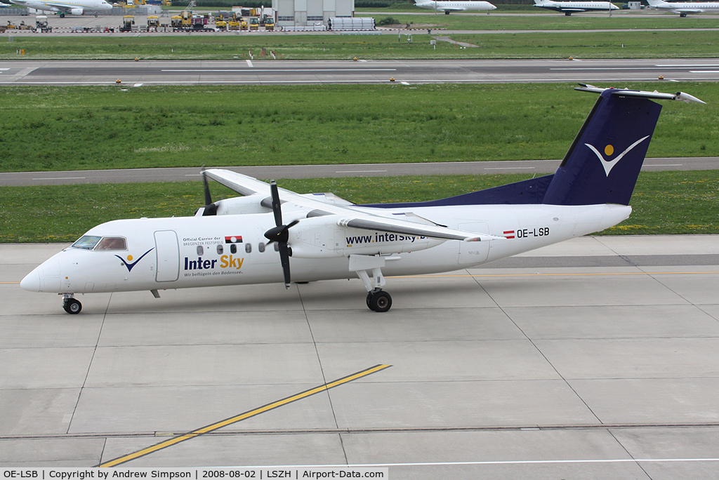 OE-LSB, 1998 De Havilland Canada DHC-8-314Q Dash 8 C/N 525, At Zurich.
