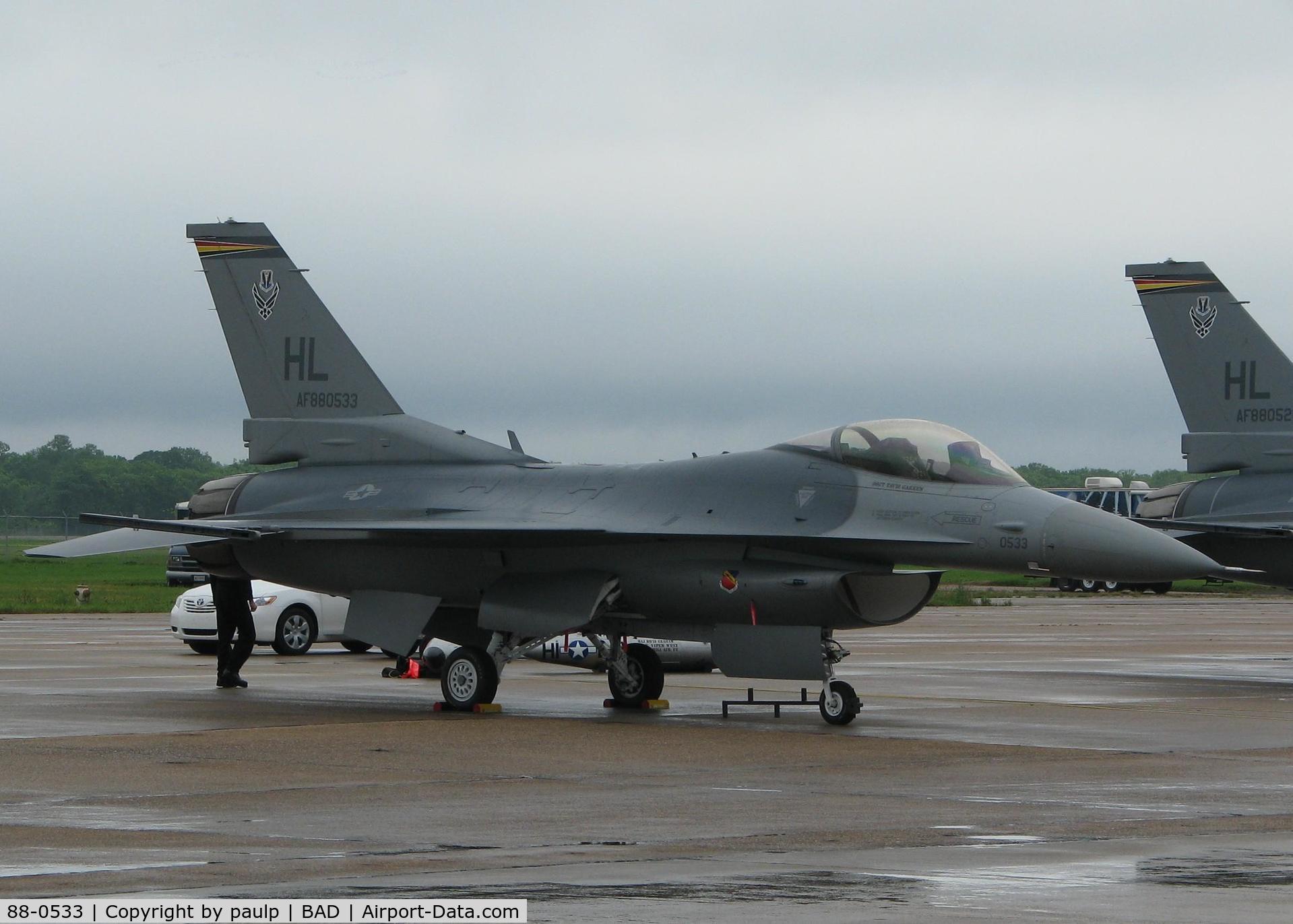 88-0533, 1988 General Dynamics F-16CG Night Falcon C/N 1C-135, One of the Viper Demo aircraft. This one performed on day one of the Defenders of Liberty Airshow 2009 at Barksdale Air Force Base, Louisiana.