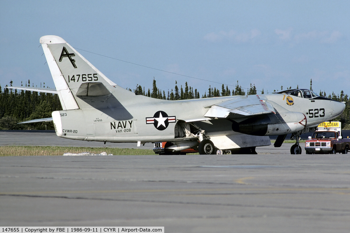 147655, Douglas KA-3B Skywarrior C/N 12419, KA-3B during a stopover at Goose Bay