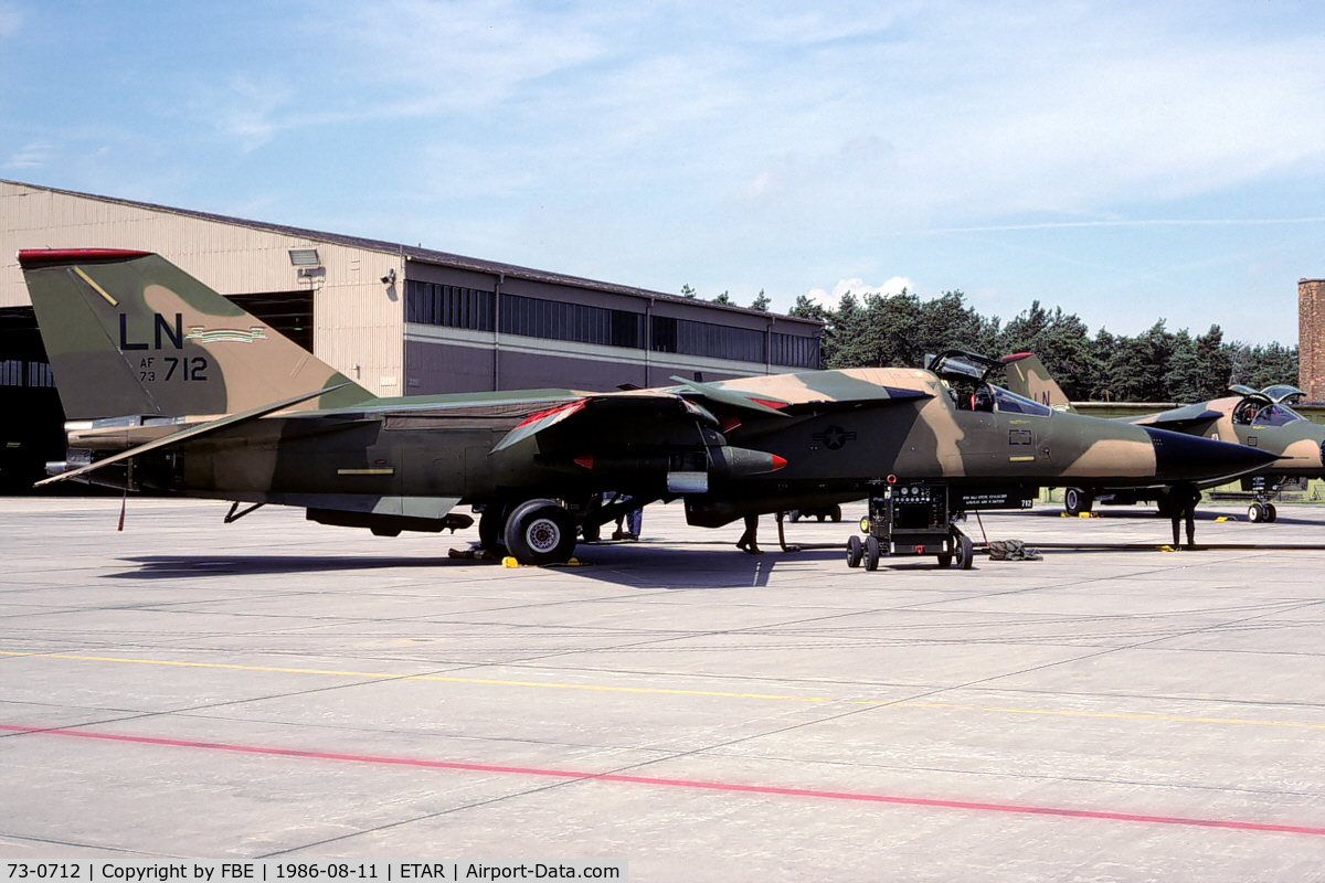 73-0712, 1973 General Dynamics F-111F Aardvark C/N E2-88, 48th TFW F-111F at Ramstein AB
