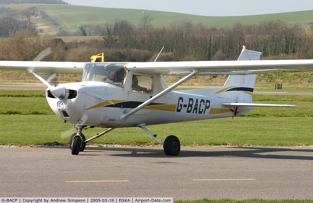 G-BACP, 1972 Reims FRA150L Aerobat C/N 0164, About to depart Shoreham.