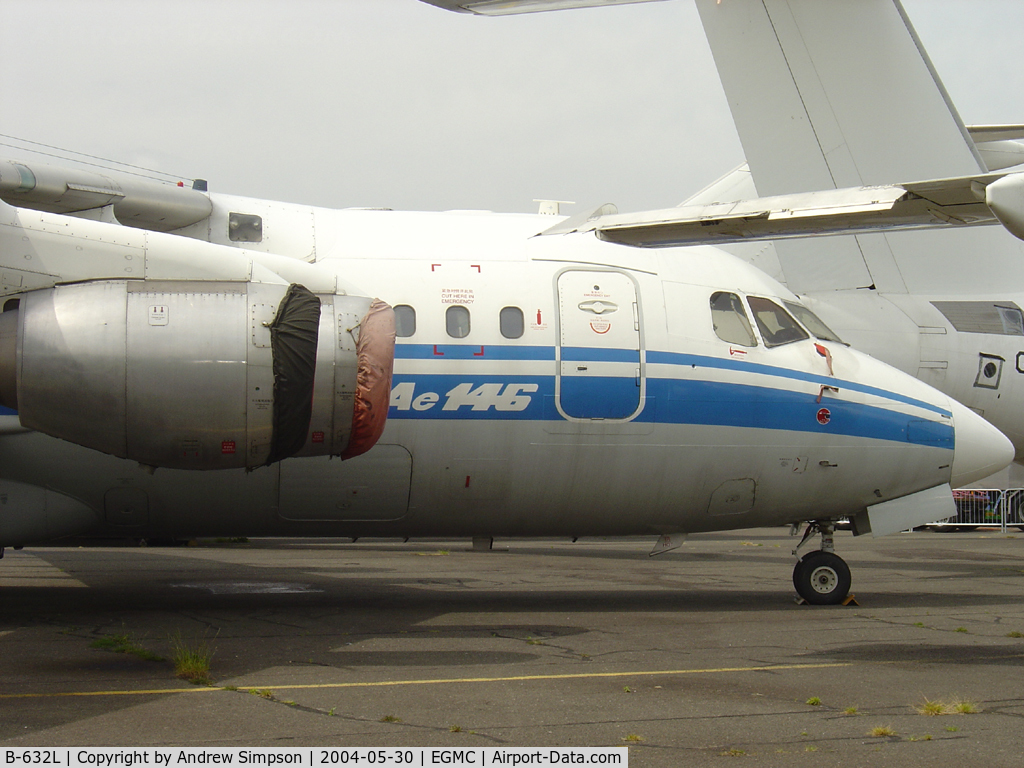 B-632L, 1987 British Aerospace BAe.146-100 C/N E1076, Stored at Southend.
