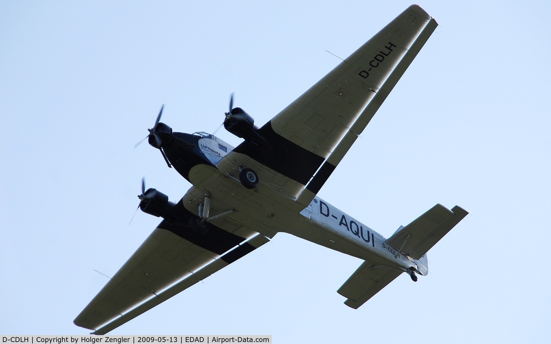 D-CDLH, 1936 Junkers Ju-52/3m C/N 130714, Historical JU 52 D-AQUI on a further visit in her home town