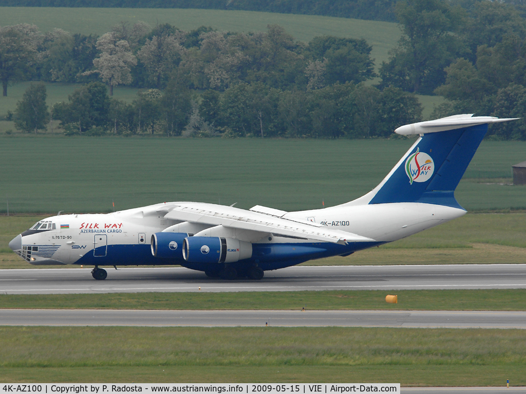 4K-AZ100, Ilyushin Il-76TD-90VD C/N 2073421708, Arrived in VIE on May 15th for a special cargo flight