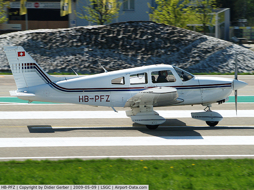 HB-PFZ, 1980 Piper PA-28-236 Dakota C/N 28-8111033, Just landing at LSGC