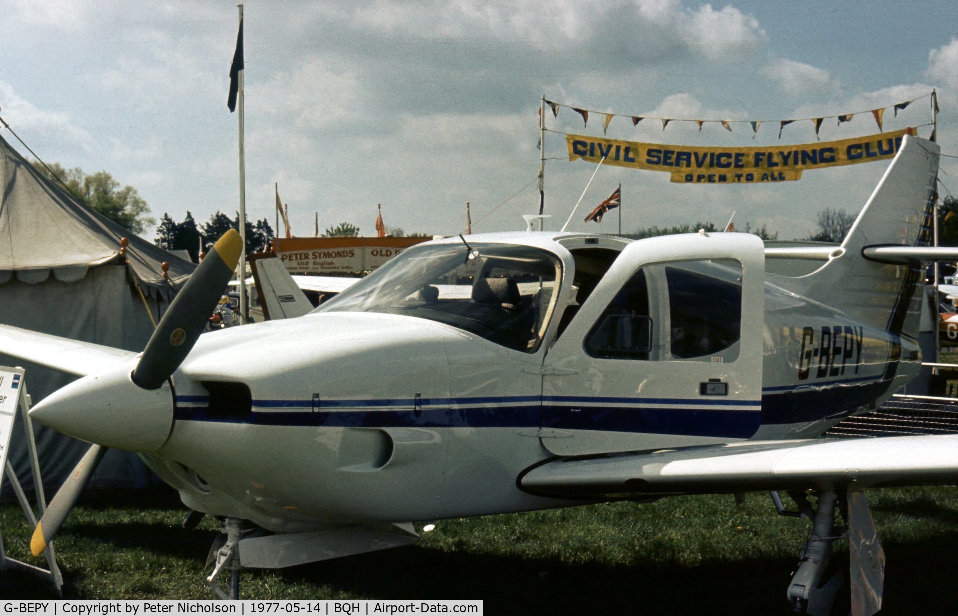 G-BEPY, 1977 Rockwell Commander 112B C/N 524, This Commander was on display at the 1977 Biggin Hill Air Fair.