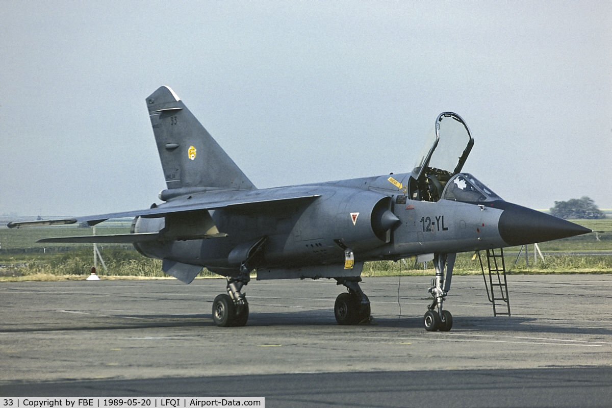 33, Dassault Mirage F.1C C/N Not found 33, Mirage F1 12-YL at Cambrai during the late eighties