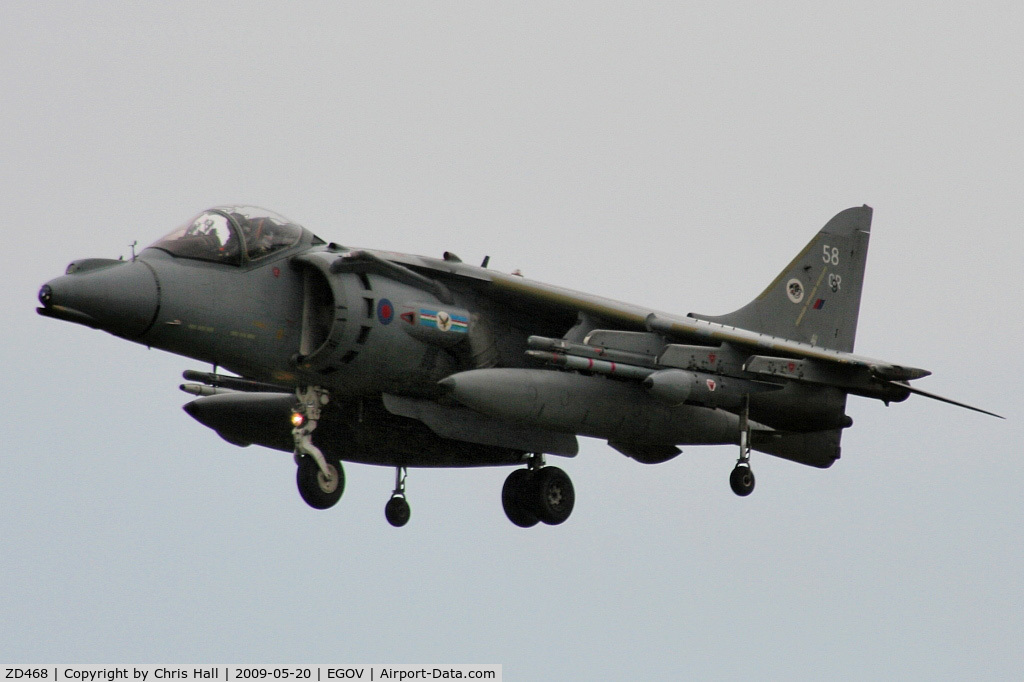 ZD468, 1990 British Aerospace Harrier GR.9 C/N P58, Harrier GR9 RAF HOCU/20(R) Sqn