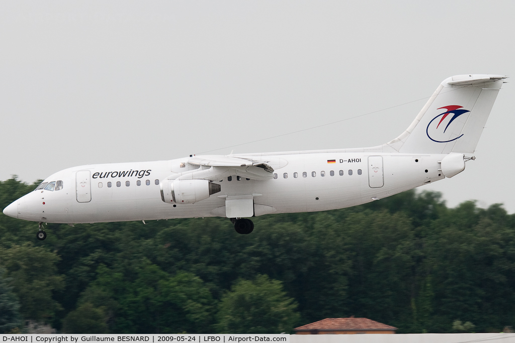 D-AHOI, 1990 British Aerospace BAe.146-300A C/N E3187, Landing 14R