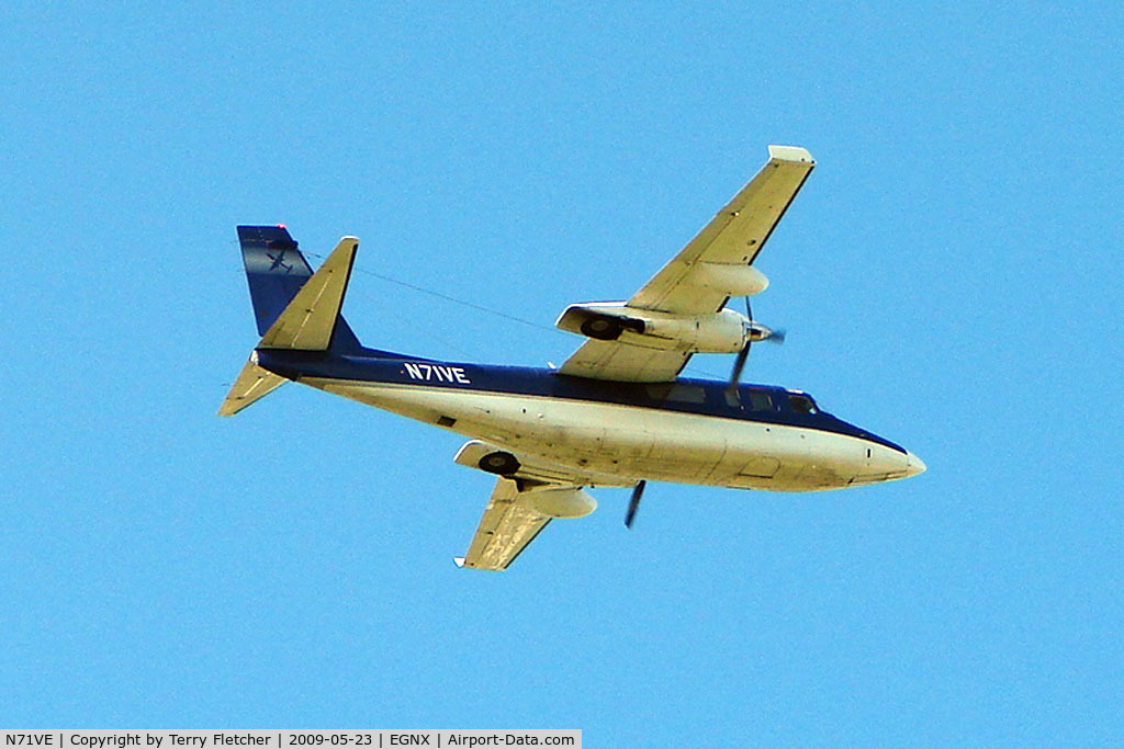 N71VE, 1972 Aero Commander 690 C/N 11043, Based AC690 lifts off from East Midlands