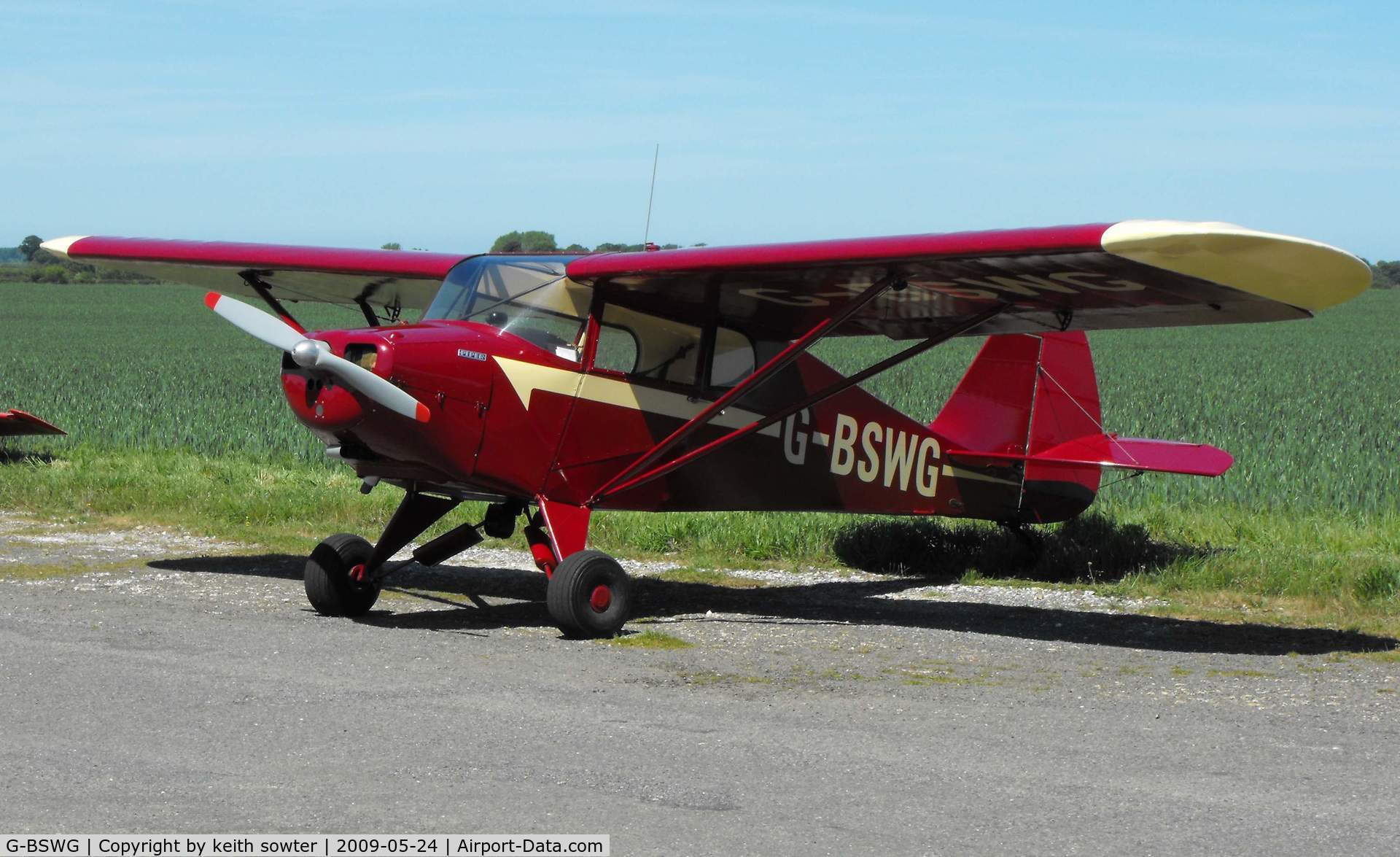 G-BSWG, 1946 Piper PA-17 Vagabond C/N 15-99, Visiting aircraft at Little Snoring Fly-In