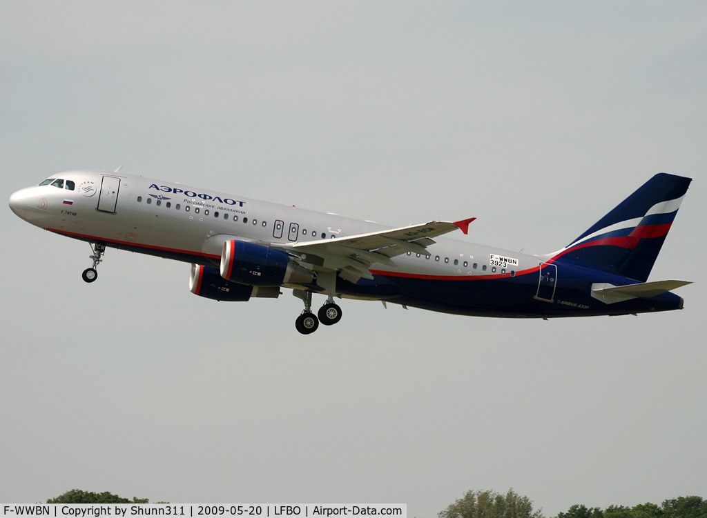 F-WWBN, 2009 Airbus A320-214 C/N 3923, C/n 3923 - To be VQ-BCM
