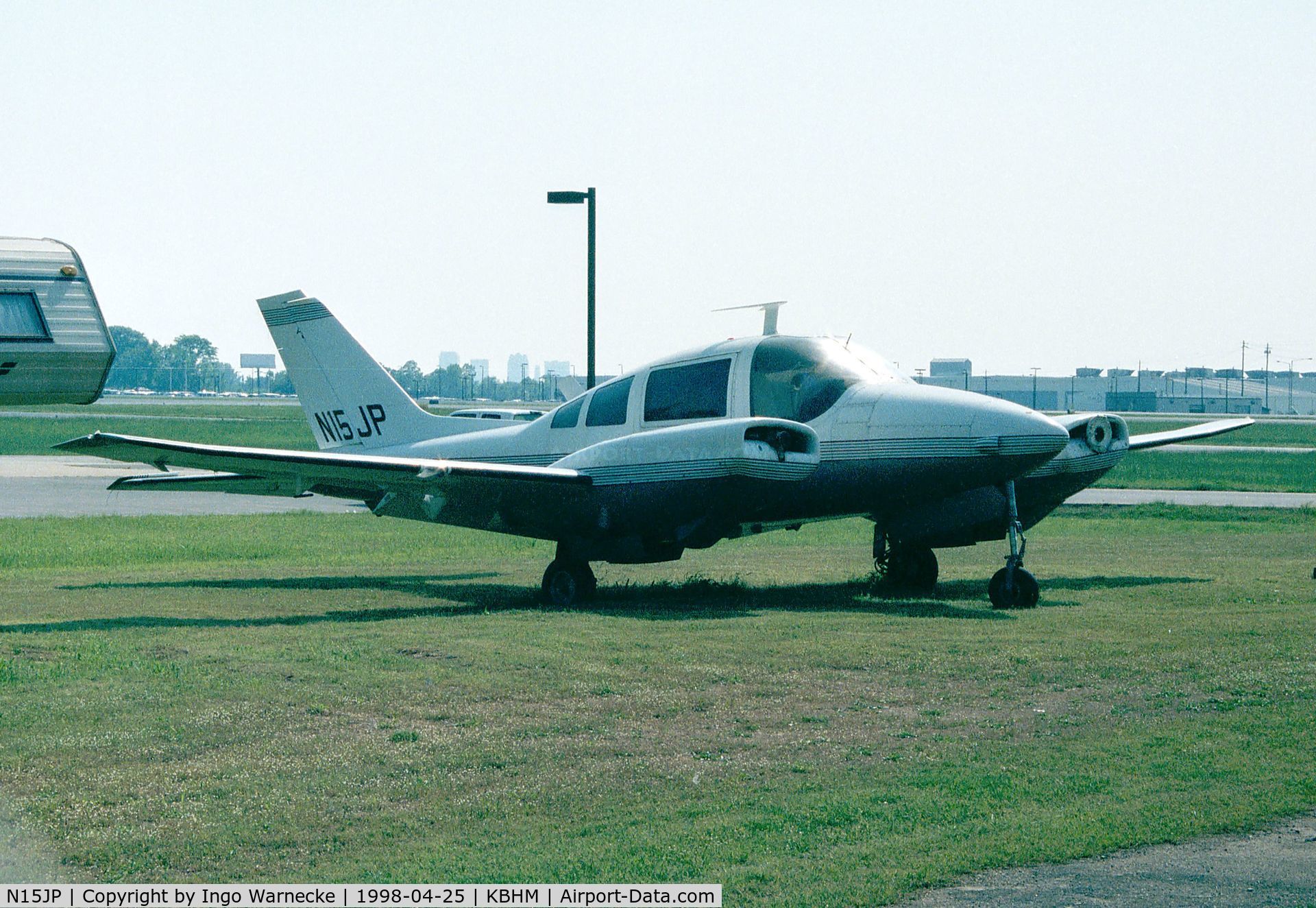 N15JP, 1967 Beagle B-206 Series 2 C/N B059, Beagle B.206 Srs.2 sitting (without propelllers) on the edge of Birmingham Airport,