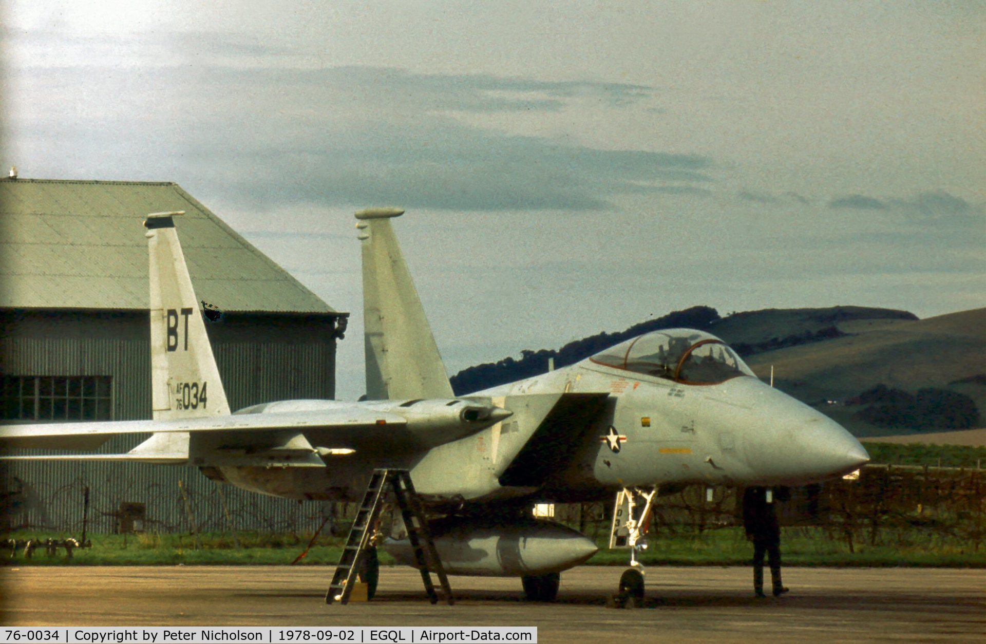 76-0034, 1976 McDonnell Douglas F-15A Eagle C/N 0215/A186, 36 Tactical Fighter Wing F-15A Eagle displayed at the 1978 Leuchars Airshow.