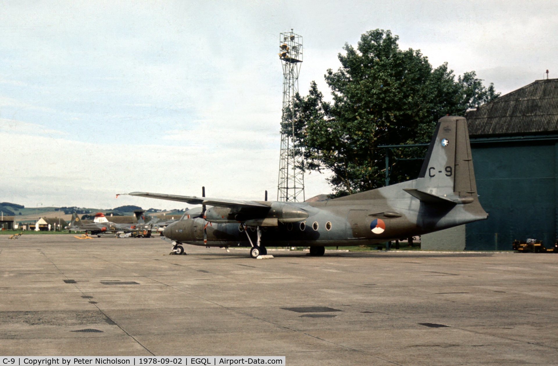 C-9, 1960 Fokker F-27-300M Troopship C/N 10159, Another view of the F-27M Troopship of 334 Sqn Royal Netherlands Air Force at the 1978 Leuchars Airshow.