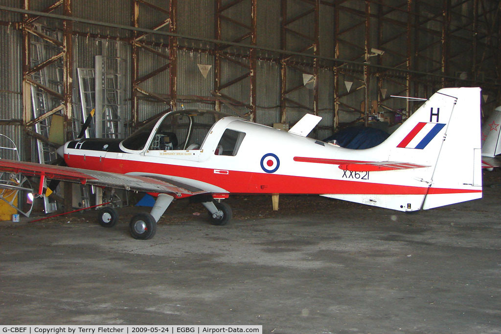 G-CBEF, 1974 Scottish Aviation Bulldog T.1 C/N BH120/286, Based Bulldog at Leicester 2009 May Bank Holiday Fly-in
