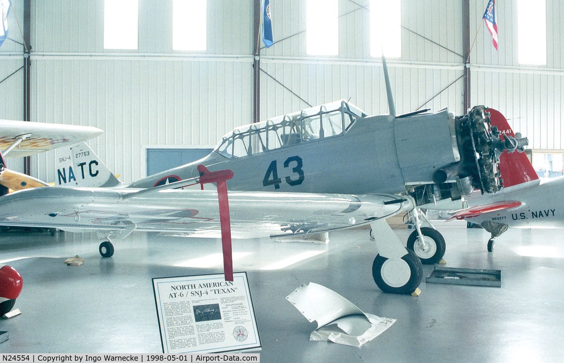 N24554, 1943 North American SNJ-4 Texan C/N 88-12281, North American SNJ-4 Texan at the Mid Atlantic Air Museum, Reading PA