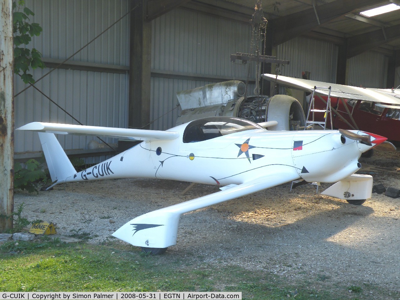 G-CUIK, 2004 QAC Quickie Q200 C/N PFA 094A-11204, Quickie in the hangar at Enstone