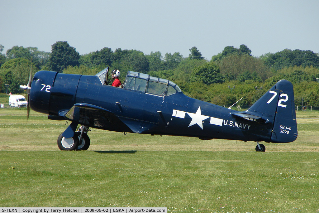 G-TEXN, 1959 North American T-6G Texan C/N 168-176, 1950 Texan goes for a spin at Shoreham Airport