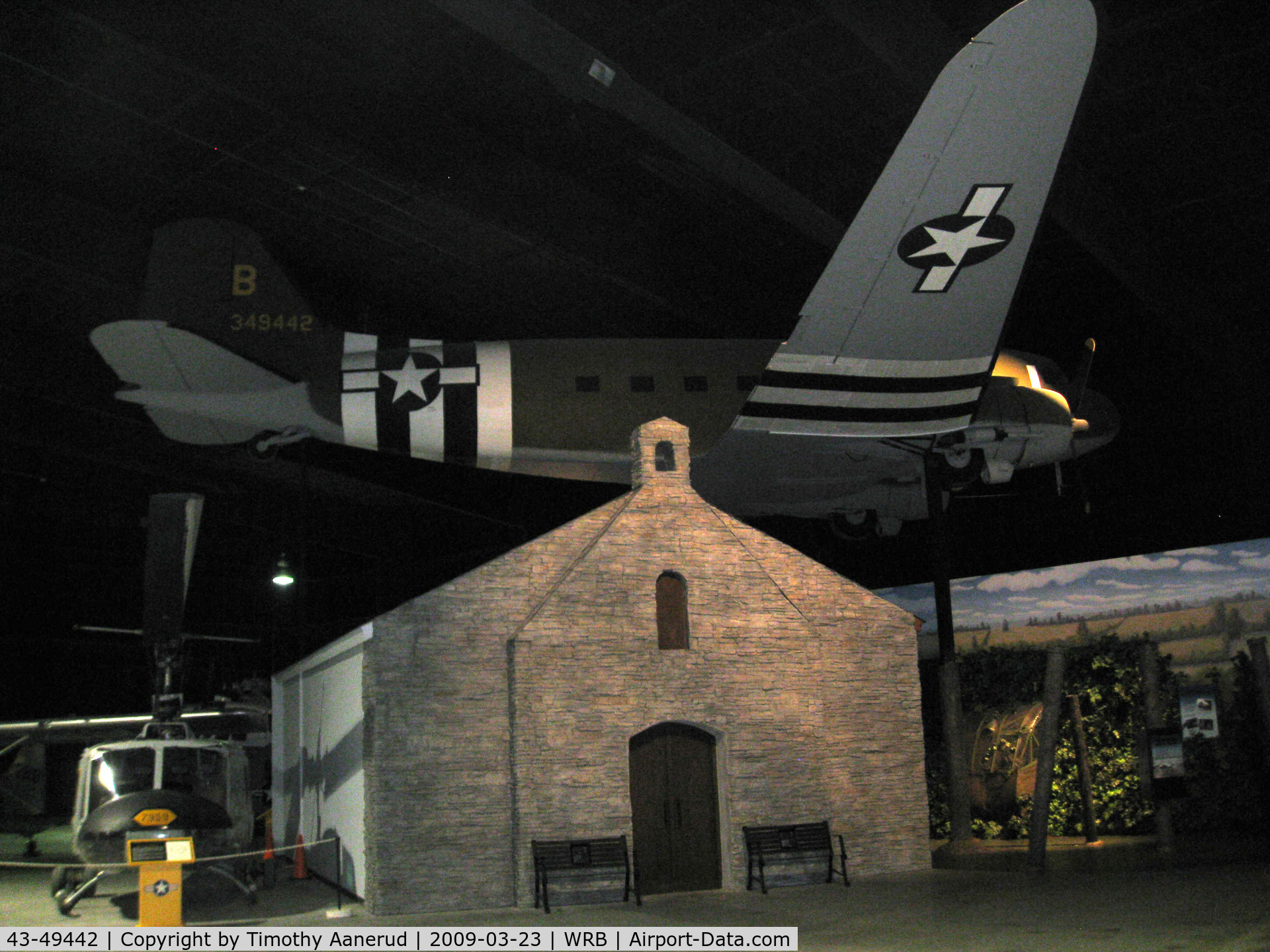 43-49442, 1943 Douglas C-47J Skytrain C/N 26703, Museum of Aviation, Robins AFB.  Now with D-Day stripes
