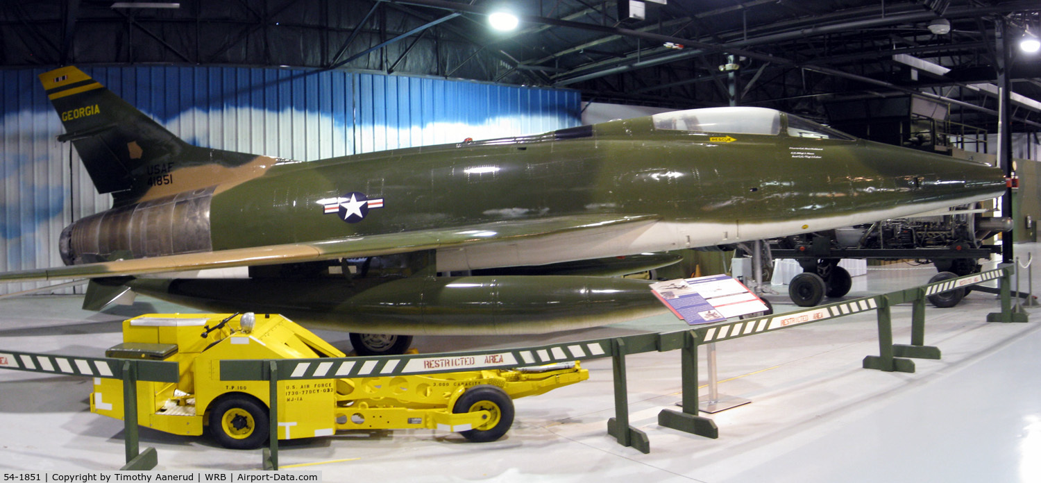 54-1851, 1954 North American F-100C  Super Sabre C/N 217-112, Museum of Aviation, Robins AFB.   photostitched