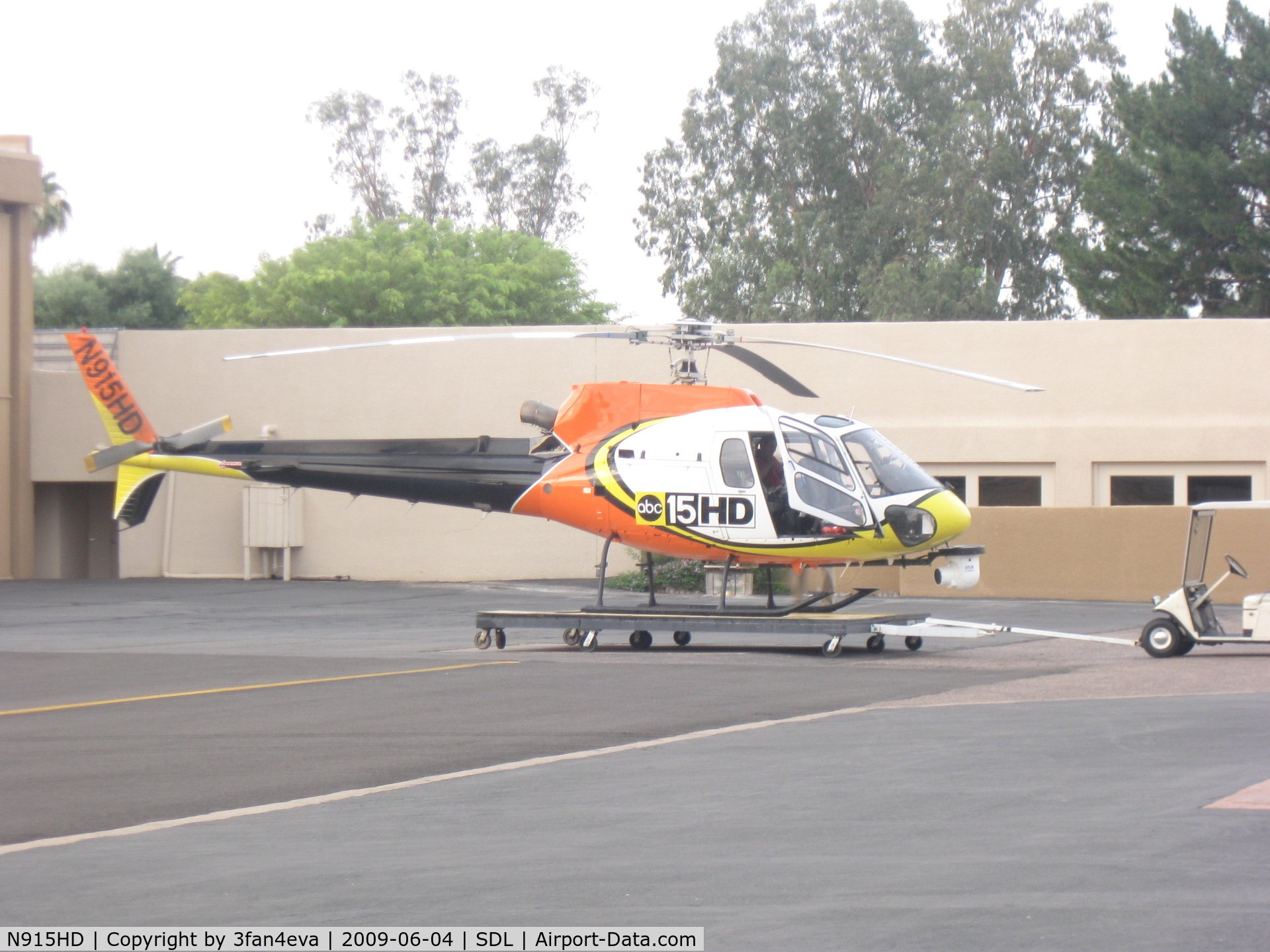 N915HD, 2002 Eurocopter AS-350B-2 Ecureuil Ecureuil C/N 3583, KNXV Helicopter Departing from Hanger @ Scottsdale Airpark