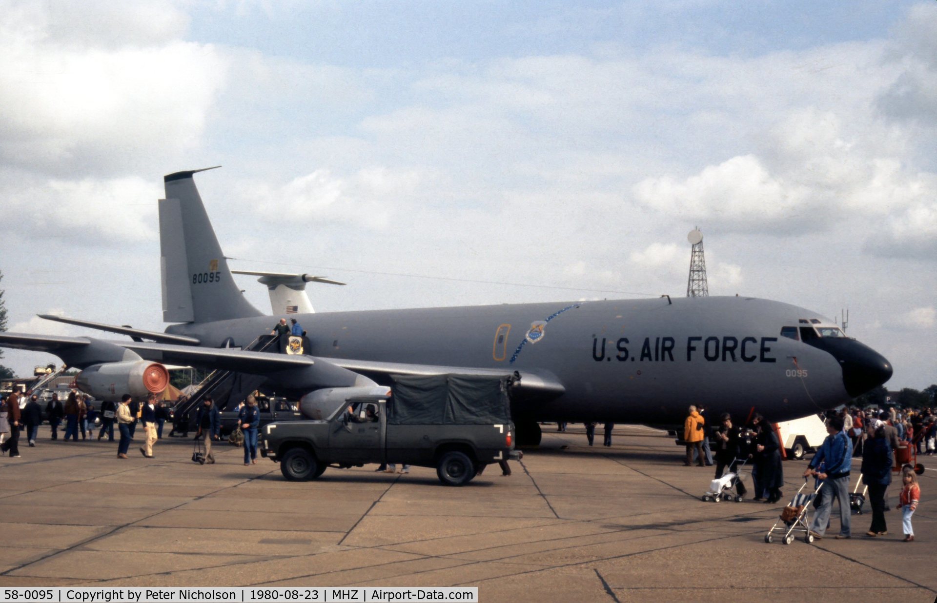 58-0095, 1958 Boeing KC-135Q Stratotanker C/N 17840, KC-135Q Stratotanker of 100 Air Refuelling Wing at the 1980 Mildenhall Air Fete.
