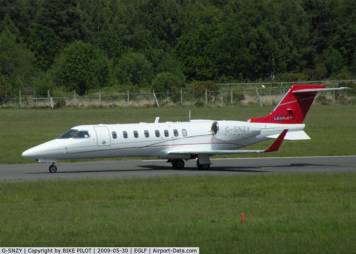 G-SNZY, 2008 Learjet 45 C/N 45-375, BACK TRACKING ALONG RWY 06