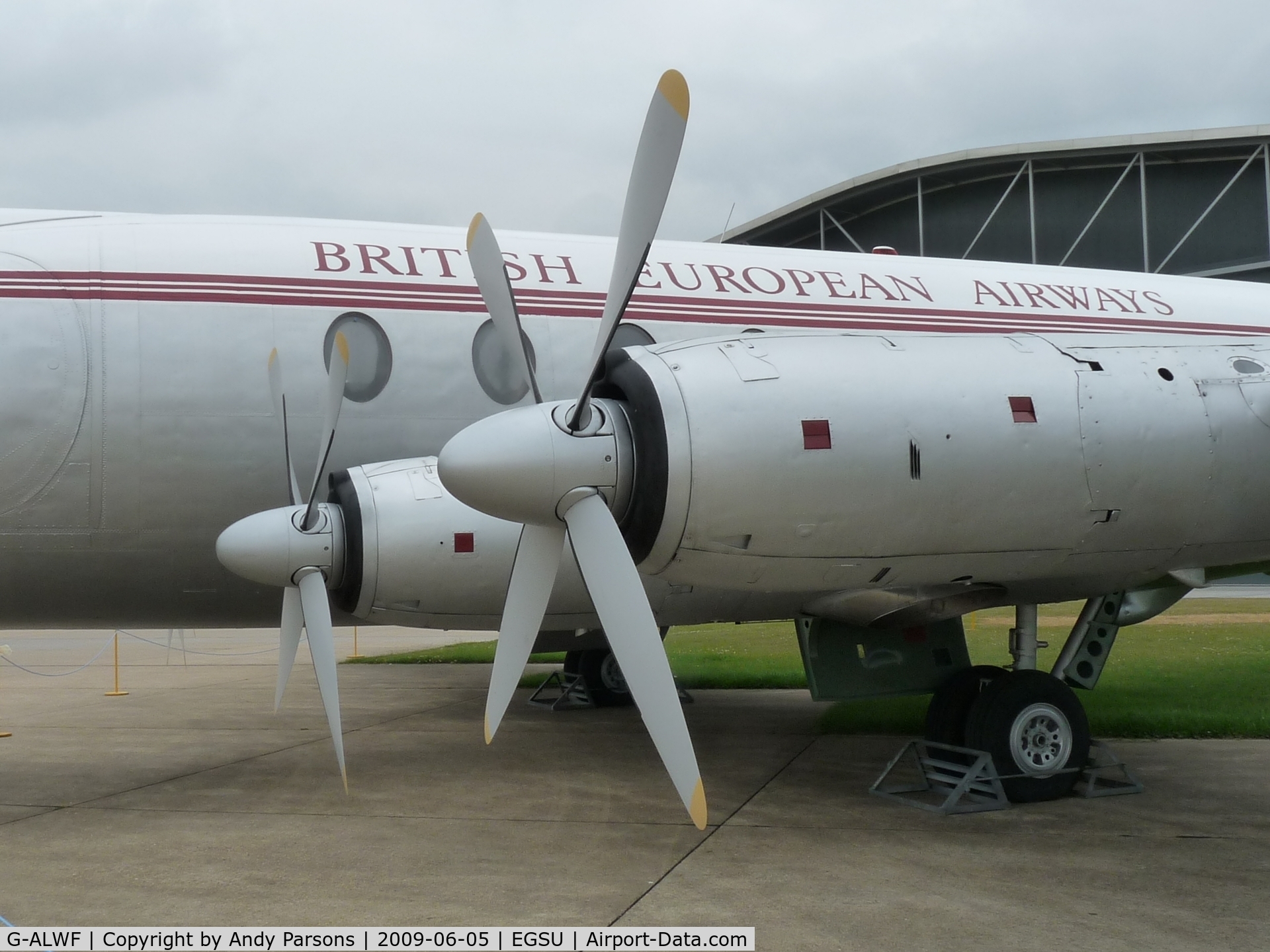 G-ALWF, 1952 Vickers Viscount 701 C/N 005, Close up of Dart turboprops