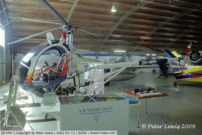 ZK-HHY, 1974 Hughes 269C C/N 44-0293, Cr Pollack Creek, near Ross, Westland 16Mar87. Rebuilt for display at Ashburton Aviation Museum