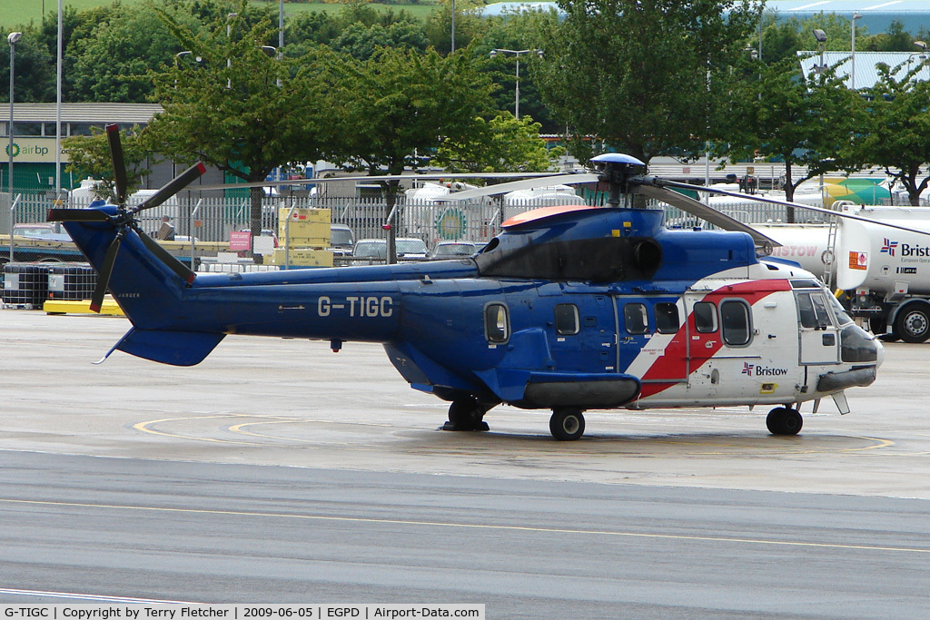 G-TIGC, 1982 Aerospatiale AS-332L Super Puma C/N 2024, Bristow Eurocopter AS332L at Aberdeen