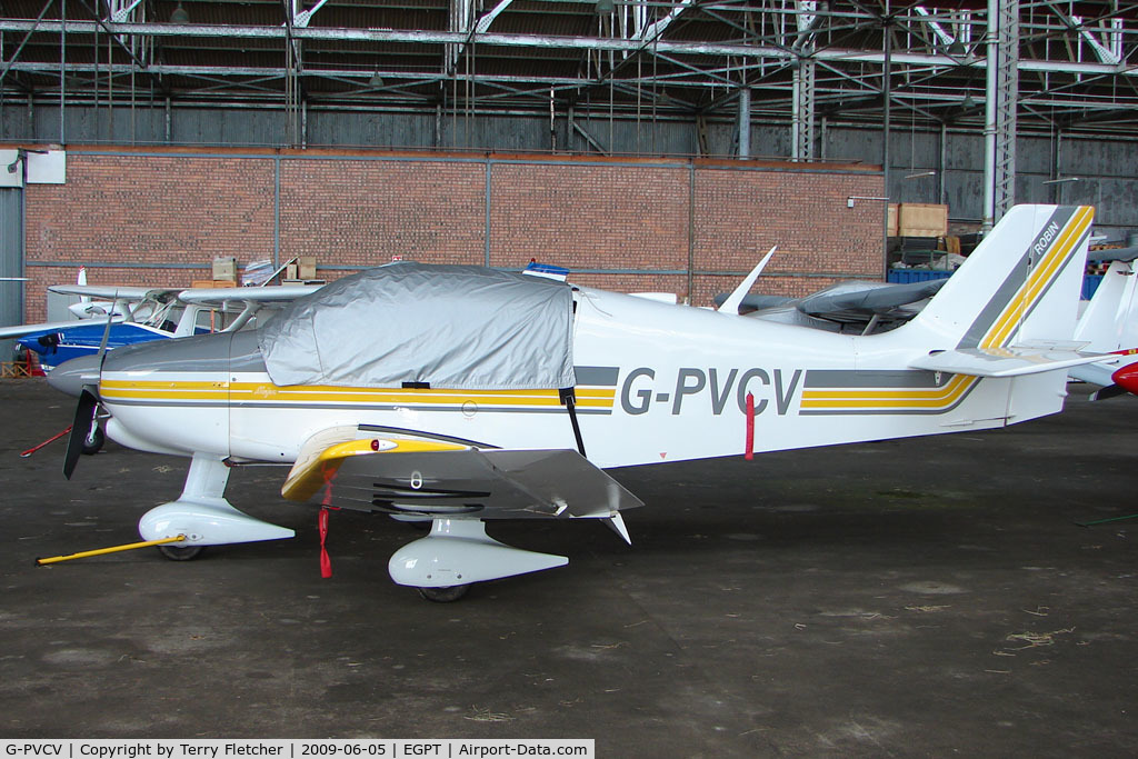 G-PVCV, 1974 Robin DR-400-140 Major C/N 919, Robin DR400/140 at Perth Airport in Scotland