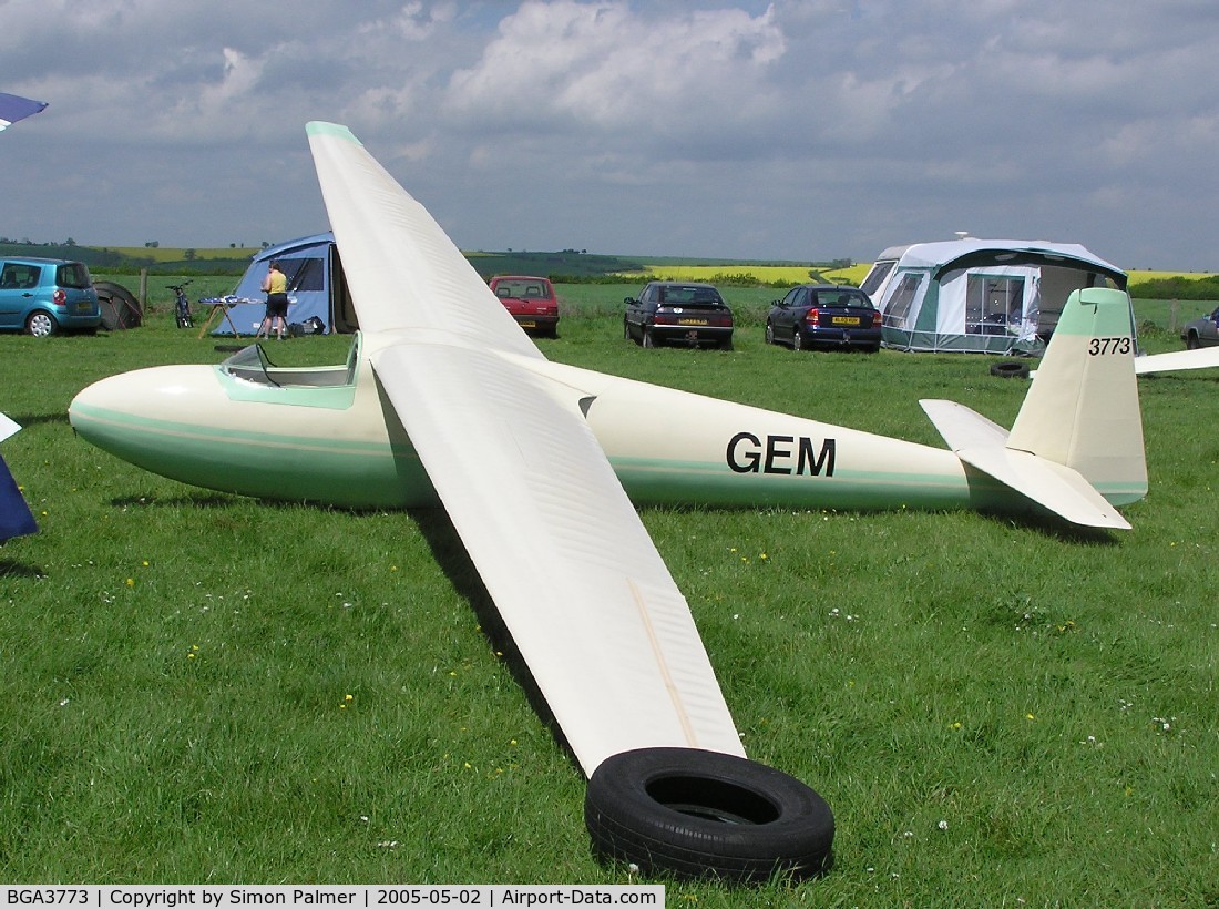 BGA3773, Schleicher Ka-6CR Rhonsegler C/N 6249, Schleicher Ka6CR, c/n 6249, at Haddenham