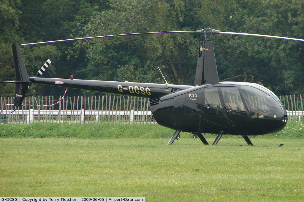 G-DCSG, 2000 Robinson R44 Raven C/N 0960, One of the helicopters at Epsom on 2009 Derby Day