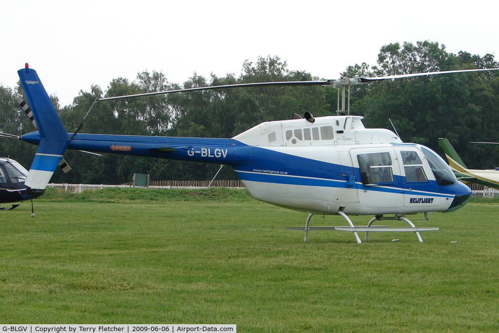 G-BLGV, 1973 Bell 206B JetRanger II C/N 982, One of the helicopters at Epsom on 2009 Derby Day