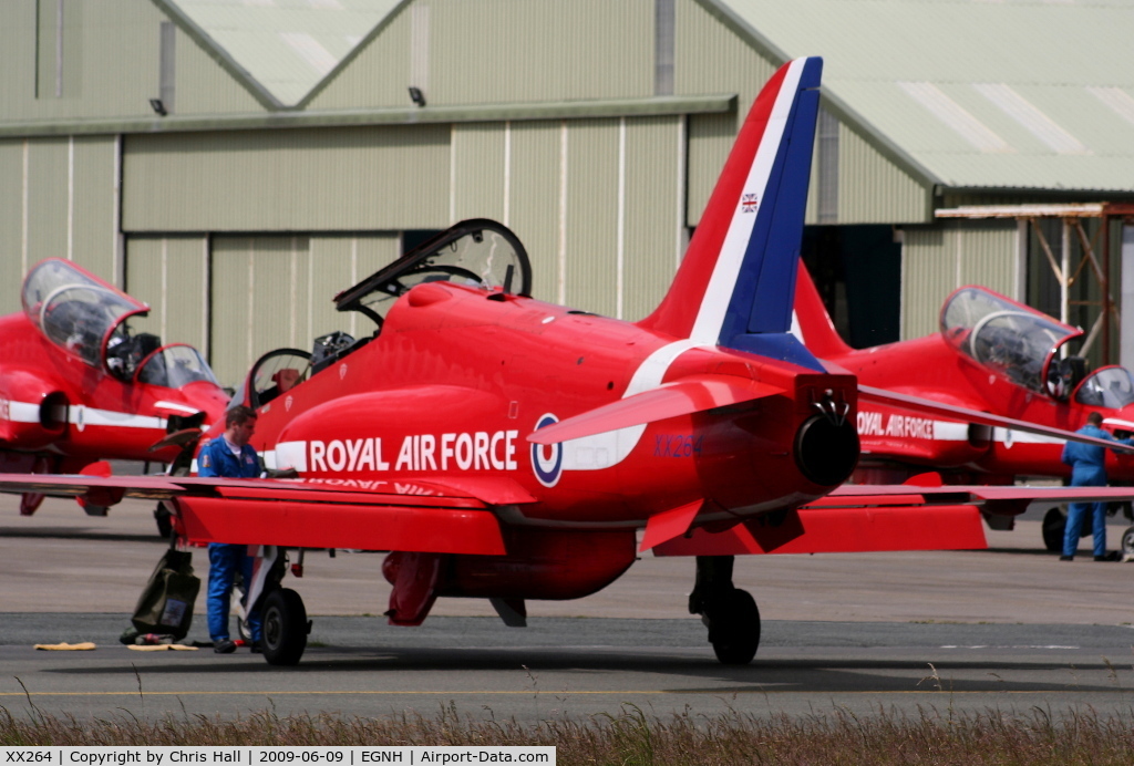 XX264, 1978 Hawker Siddeley Hawk T.1A C/N 100/312100, Red Arrow at Blackpool Airport