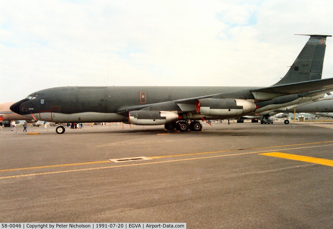 58-0046, 1958 Boeing KC-135Q Stratotanker C/N 17791, KC-135Q Stratotanker, callsign Quid 51, of 380th BW at the 1991 Intnl Air Tattoo at RAF Fairford.