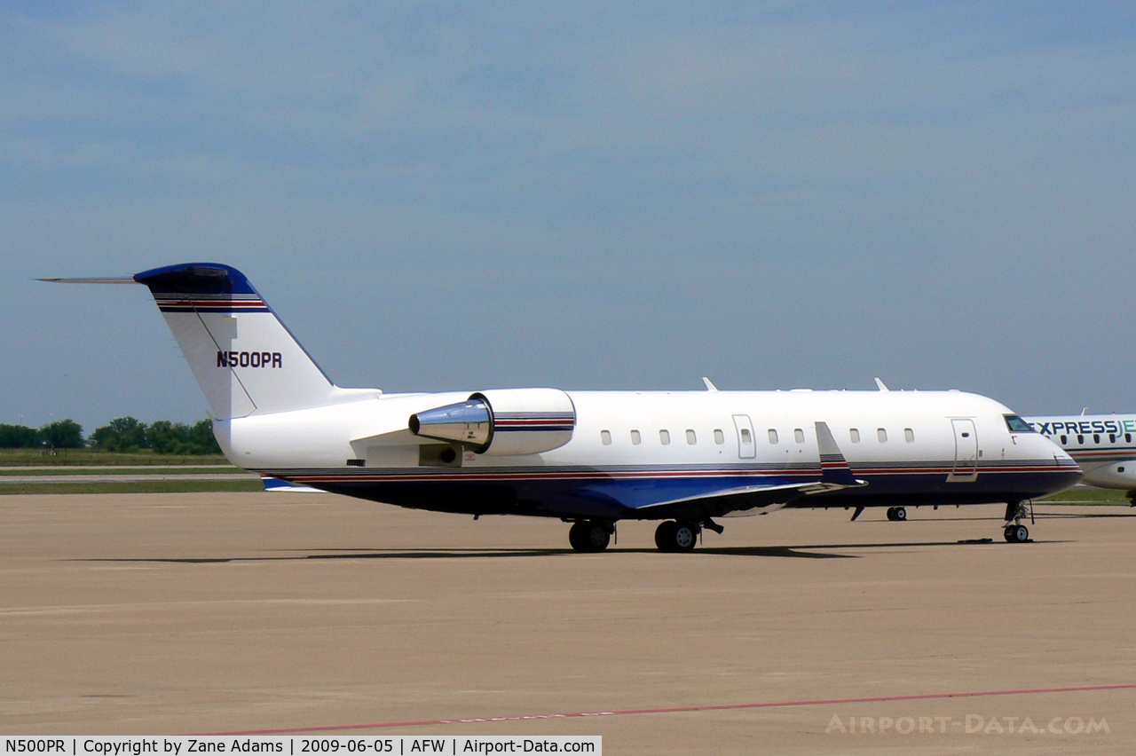 N500PR, 2003 Bombardier CRJ-100SE (CL-600-2B19) C/N 7846, At Alliance, Fort Worth - In town for the IRL race at Texas Motorspeedway