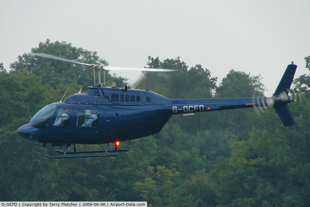 G-OCFD, 1980 Bell 206B JetRanger III C/N 3165, One of the helicopters at Epsom on 2009 Derby Day