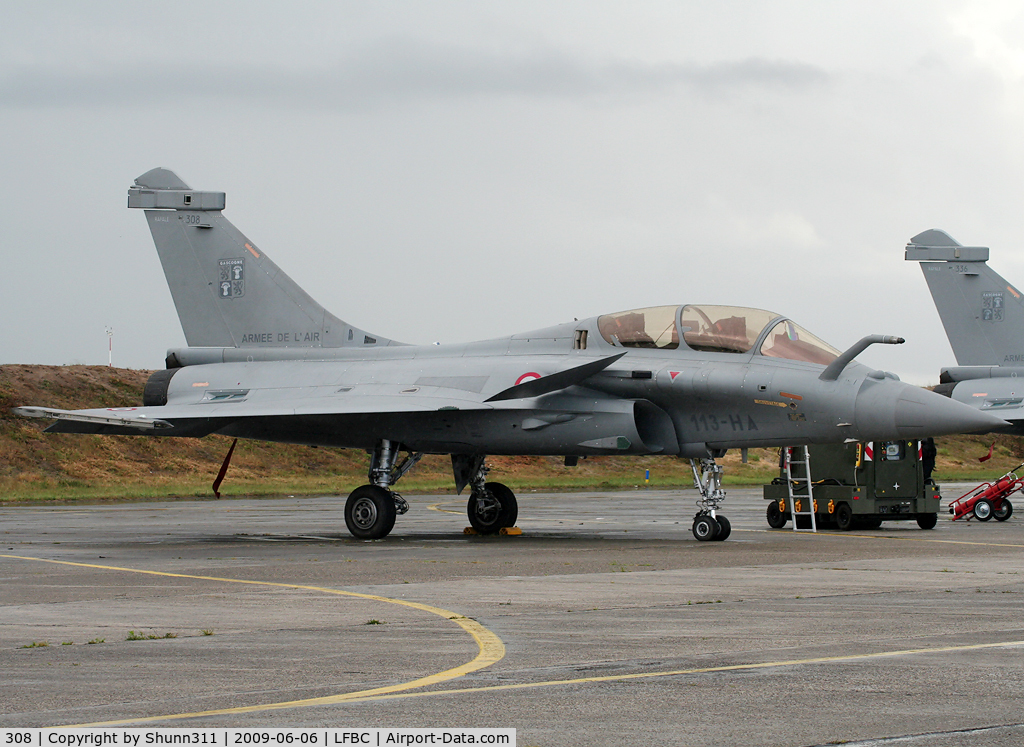 308, 2008 Dassault Rafale B C/N 308, Used as spare aircraft for 113-IK during LFBC Airshow 2009