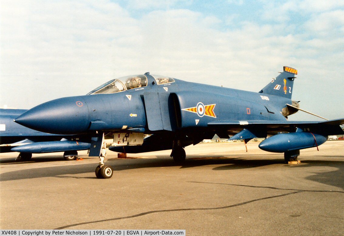 XV408, 1968 McDonnell Douglas Phantom FGR2 C/N 2946, Phantom FGR.2 of 92 Squadron at the 1991 Intnl Air Tattoo at RAF Fairford.