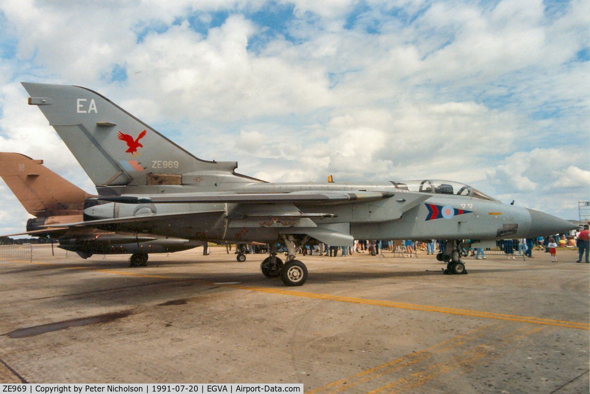 ZE969, 1990 Panavia Tornado F.3 C/N 3381/AS121/803, Tornado F.3 of 23 Squadron at the 1991 Intnl Air Tattoo at RAF Fairford.