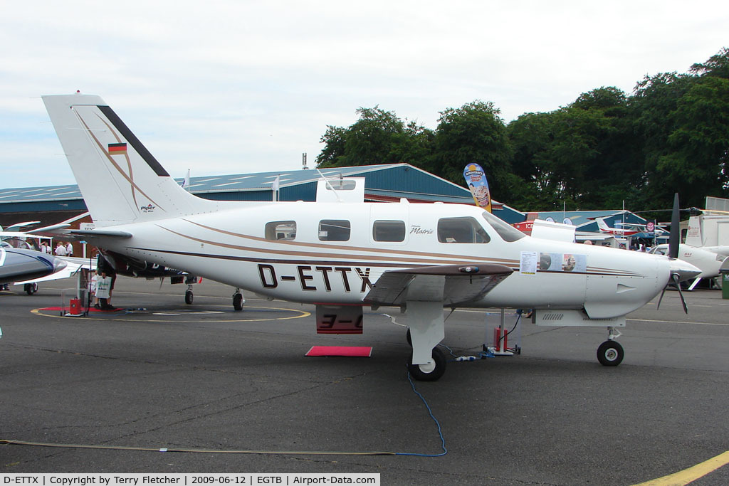 D-ETTX, 2008 Piper PA-46R-350T Malibu Matrix C/N 4692021, Pa-46 exhibited at 2009 AeroExpo at Wycombe Air Park